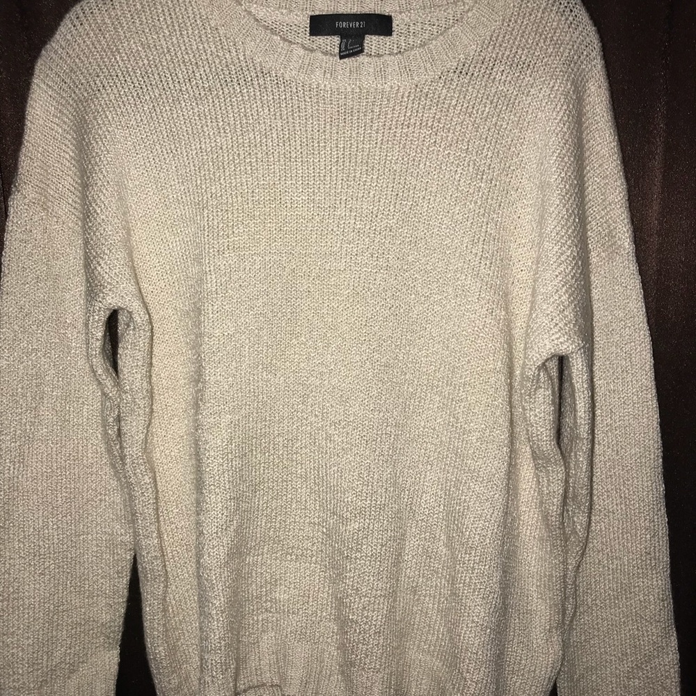 beige knit sweater